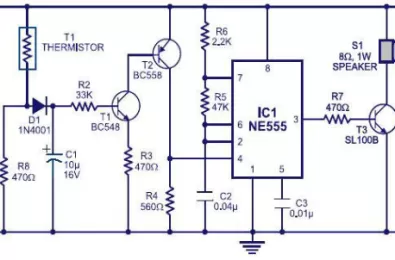 Báo cháy sử dụng nhiệt điện trở và NE555